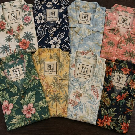 Branded hawaiian shirts with logo