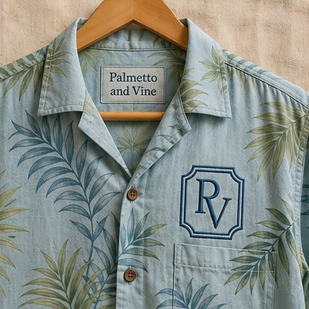 Embroidered Logo Aloha Shirts